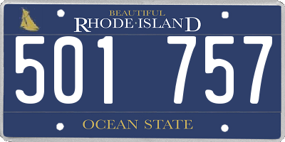 RI license plate 501757