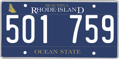 RI license plate 501759