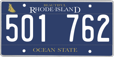 RI license plate 501762