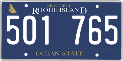 RI license plate 501765