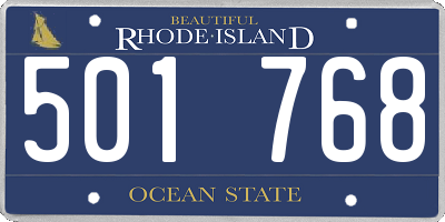 RI license plate 501768