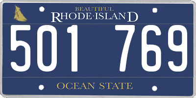 RI license plate 501769