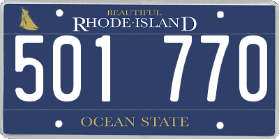 RI license plate 501770