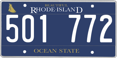 RI license plate 501772