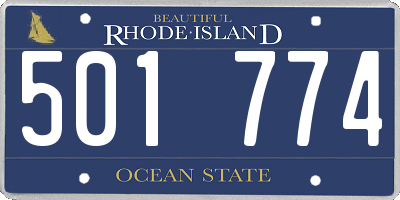 RI license plate 501774
