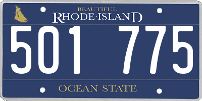 RI license plate 501775