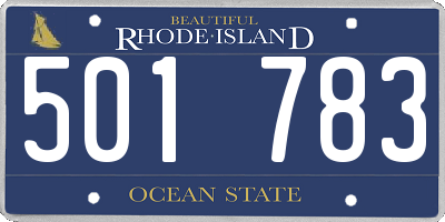 RI license plate 501783
