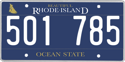 RI license plate 501785