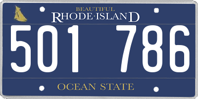 RI license plate 501786