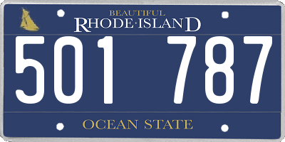 RI license plate 501787