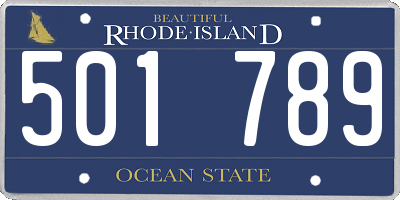 RI license plate 501789
