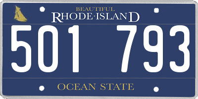 RI license plate 501793