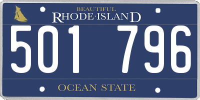 RI license plate 501796