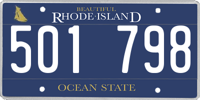 RI license plate 501798