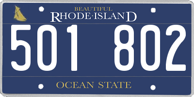 RI license plate 501802