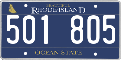 RI license plate 501805