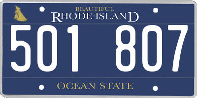 RI license plate 501807