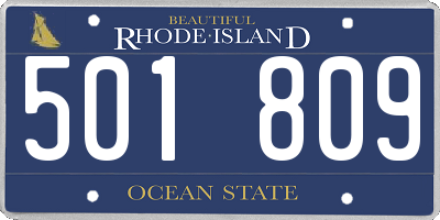 RI license plate 501809