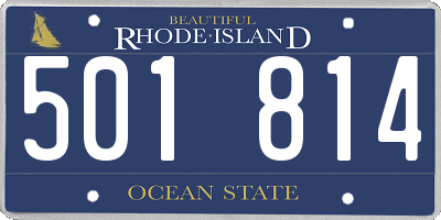 RI license plate 501814