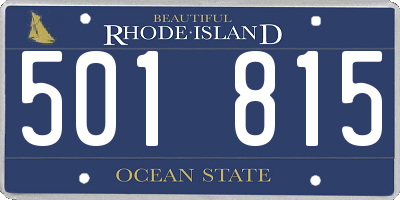 RI license plate 501815
