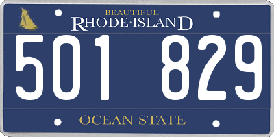 RI license plate 501829