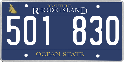 RI license plate 501830