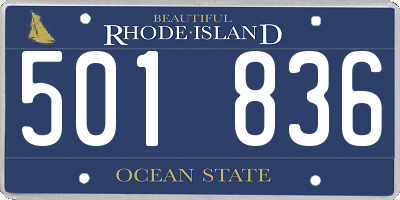 RI license plate 501836