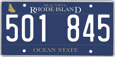 RI license plate 501845