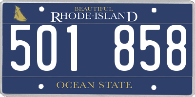 RI license plate 501858