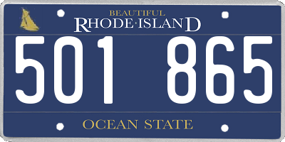RI license plate 501865