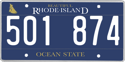 RI license plate 501874