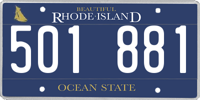 RI license plate 501881