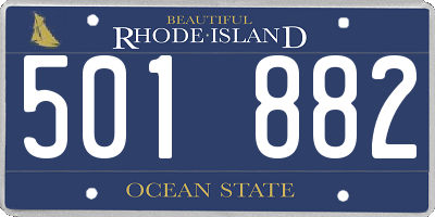 RI license plate 501882