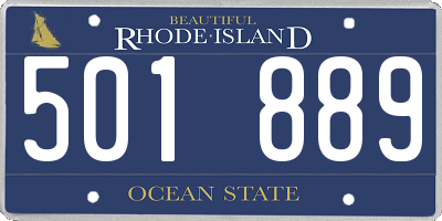 RI license plate 501889