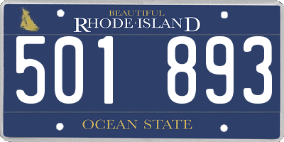 RI license plate 501893