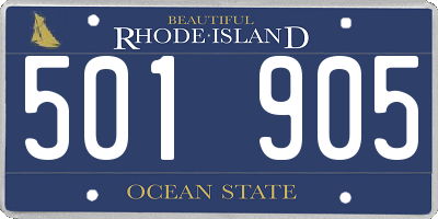 RI license plate 501905