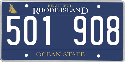 RI license plate 501908