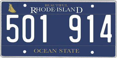 RI license plate 501914