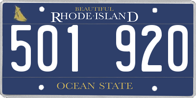 RI license plate 501920