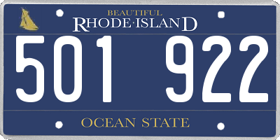 RI license plate 501922