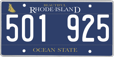 RI license plate 501925