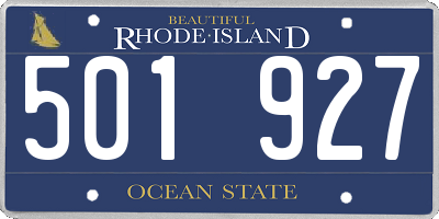 RI license plate 501927