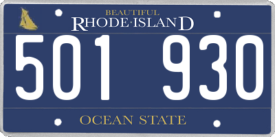 RI license plate 501930