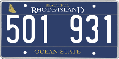 RI license plate 501931
