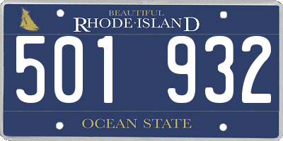 RI license plate 501932