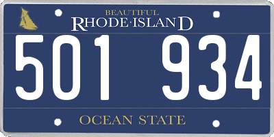 RI license plate 501934