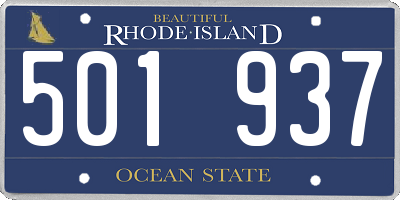 RI license plate 501937