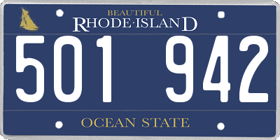 RI license plate 501942