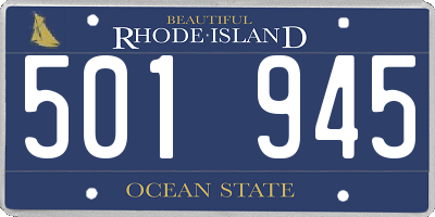 RI license plate 501945