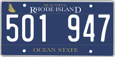 RI license plate 501947